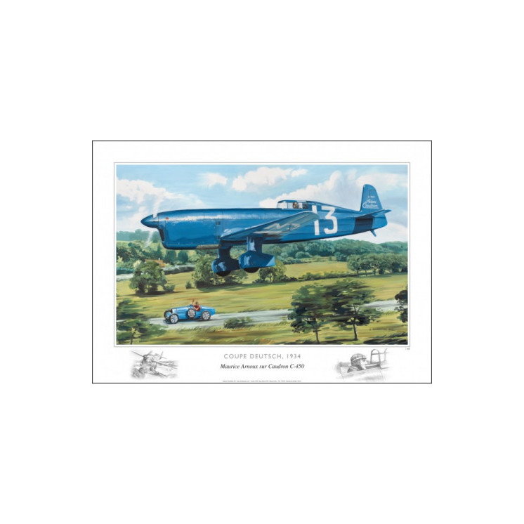 Litho Coupe DEUTSCH 1934 Caudron C-450