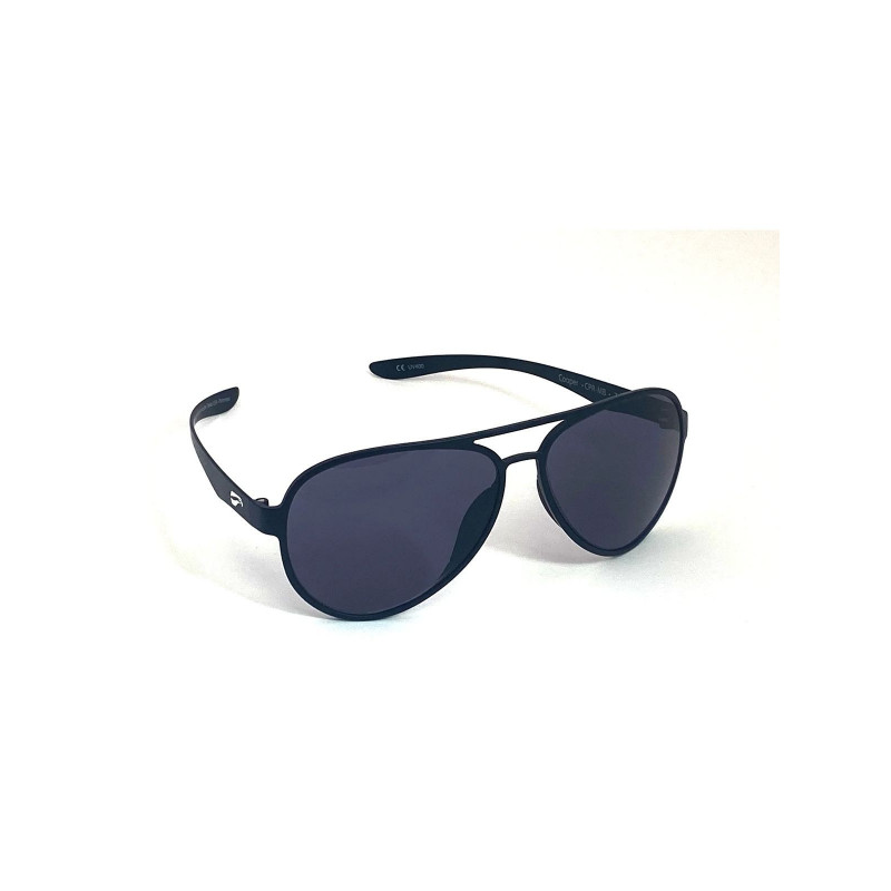 Lunette de soleil aviateur FLYING EYES Cooper Aviator, noire mat, verres gris uni foncé