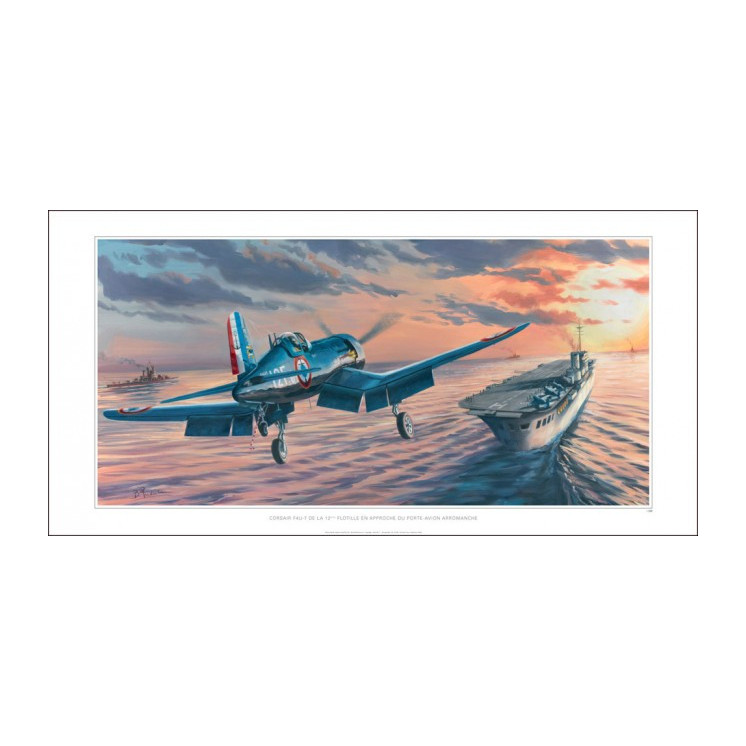 Litho L'Appontage F4U7 Corsair 12.F