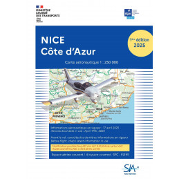 CARTE NICE COTE D'AZUR 2025 au 1/250 000 édition 1