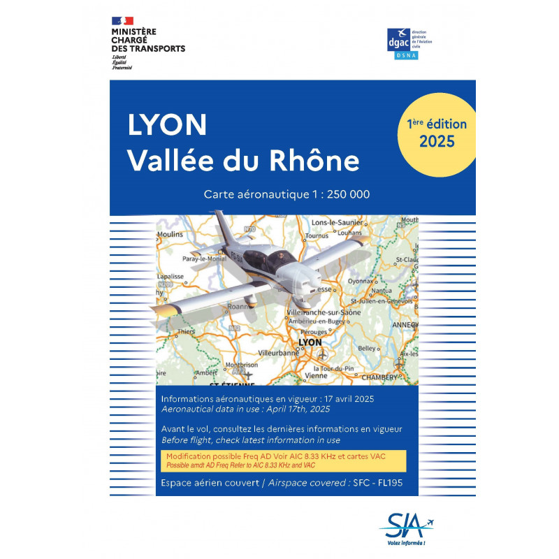 Carte Lyon Vallée du Rhône 2025 au 1/250 000 édition 1