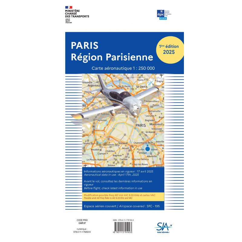 Carte Région Parisienne 2025 au 1/250 000 édition 1