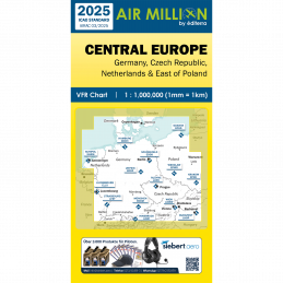 Carte OACI 2025 AIR MILLION VFR CENTRAL EUROPE ( ALLEMAGNE) au 1/1 000 000