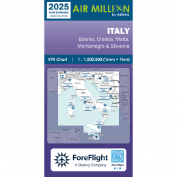 CARTE OACI 2025 AIR MILLION ITALIE AU 1/ 1 000 000