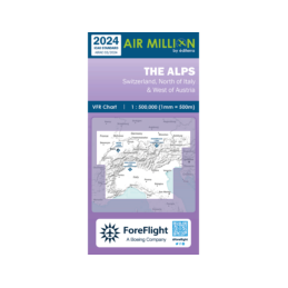 Carte AIR MILLION ZOOM VFR THE ALPS 2025 au 1/ 500 000