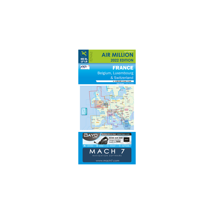 Carte AIR MILLION VFR France 2024 au 1/1 000 000