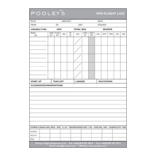 Log de nav VFR format A5 Pooleys ou Transair