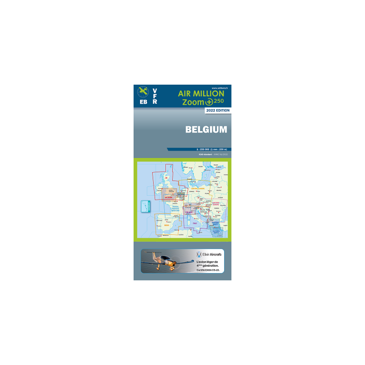 Carte AIR MILLION ZOOM VFR BELGIQUE 2024 au 1/250 000