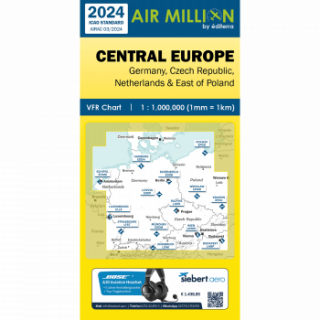 Carte OACI 2024 AIR MILLION VFR CENTRAL EUROPE ( ALLEMAGNE) au 1/1 000 000