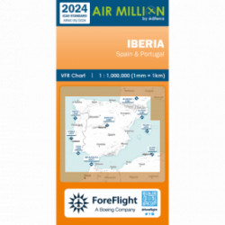 Carte OACI 2024 AIR MILLION VFR ESPAGNE/PORTUGAL au 1/1 000 000