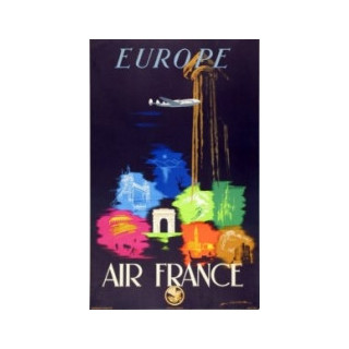 AFFICHE AIR FRANCE EUROPE