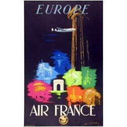 AFFICHE AIR FRANCE EUROPE