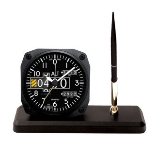 Horloge de bureau style ALTIMETRE + receveur à stylo